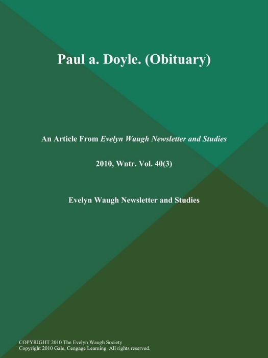 Paul A. Doyle (Obituary)