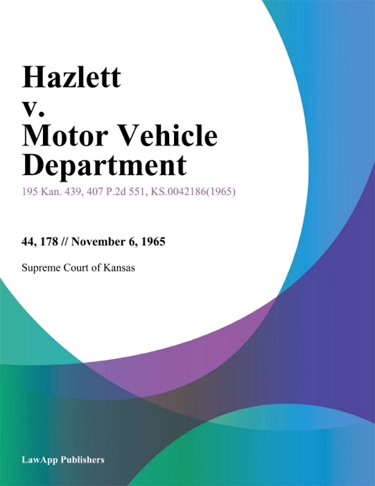 Hazlett v. Motor Vehicle Department