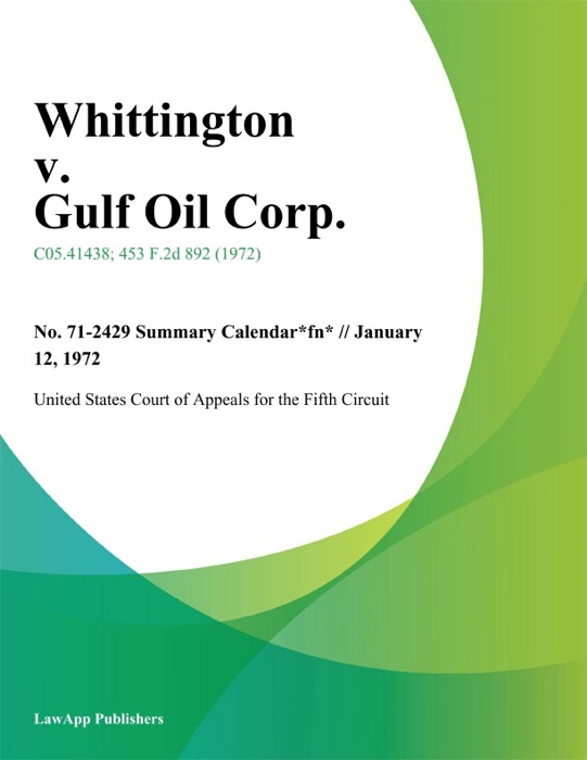 Whittington v. Gulf Oil Corp.