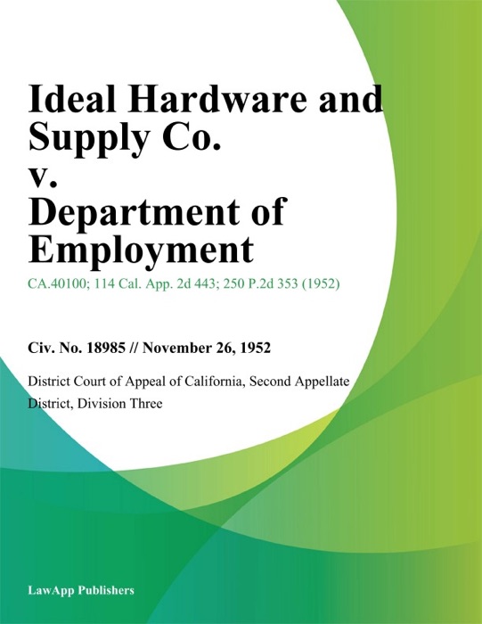 Ideal Hardware and Supply Co. v. Department of Employment