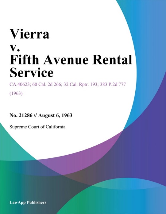 Vierra V. Fifth Avenue Rental Service
