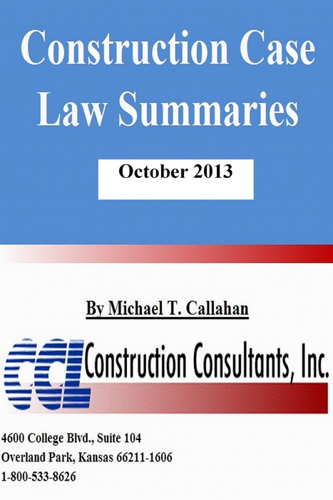 Construction Case Law Summaries: October 2013