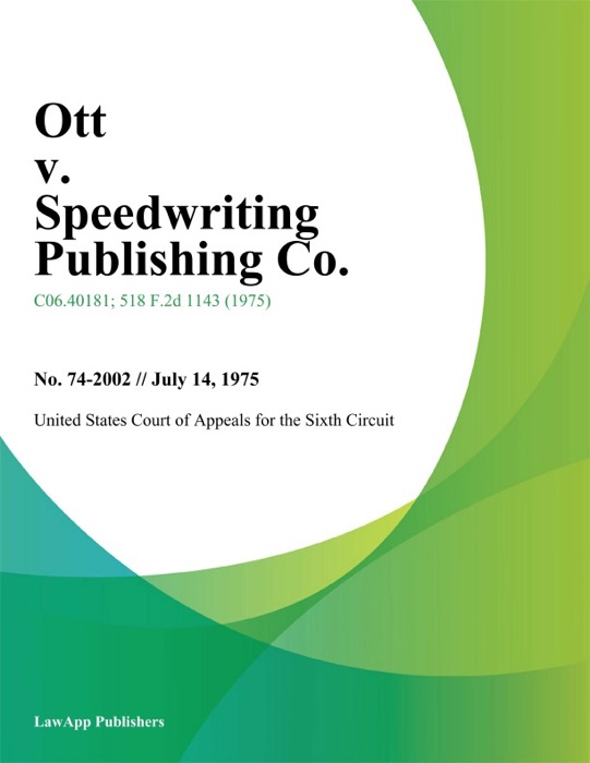 Ott v. Speedwriting Publishing Co.