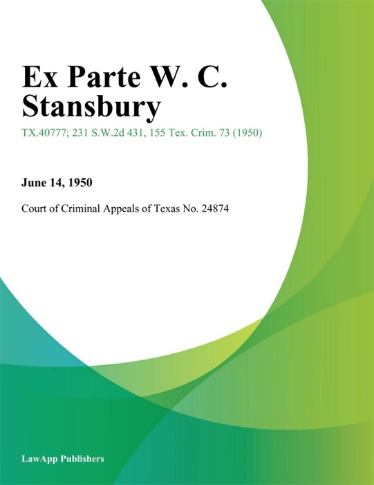 Ex Parte W. C. Stansbury