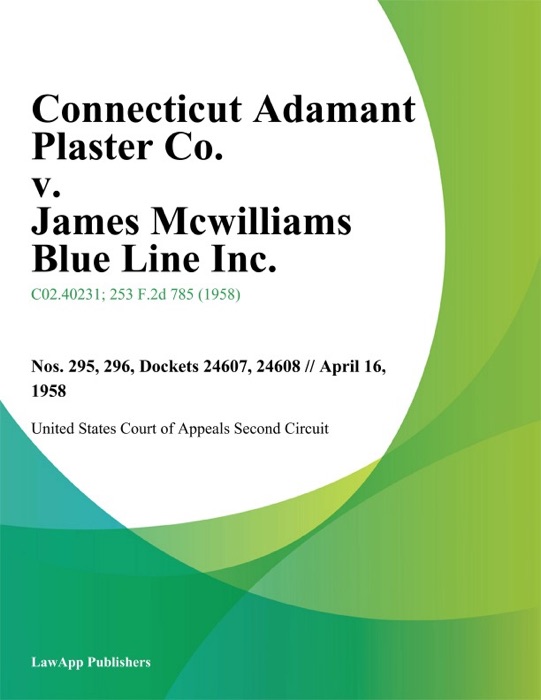 Connecticut Adamant Plaster Co. v. James Mcwilliams Blue Line Inc.