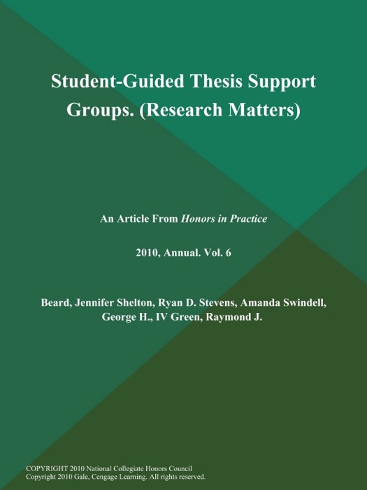 Student-Guided Thesis Support Groups (Research Matters)