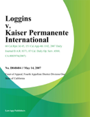 Loggins v. Kaiser Permanente International - Colorado Supreme Court