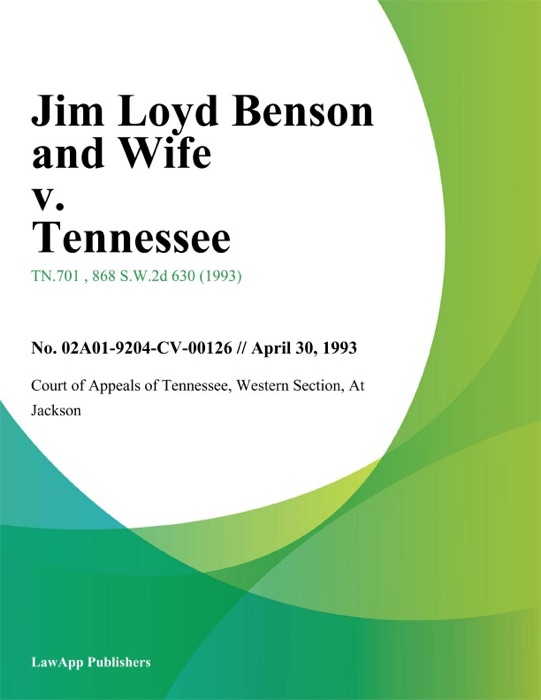 Jim Loyd Benson and Wife v. Tennessee