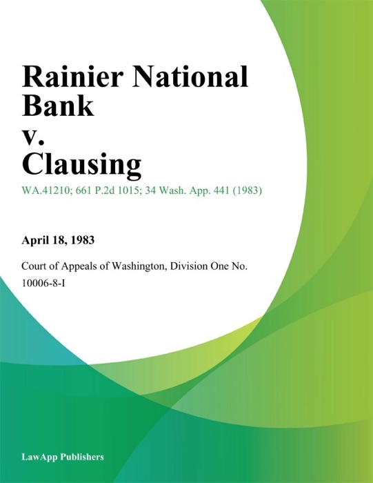 Rainier National Bank V. Clausing