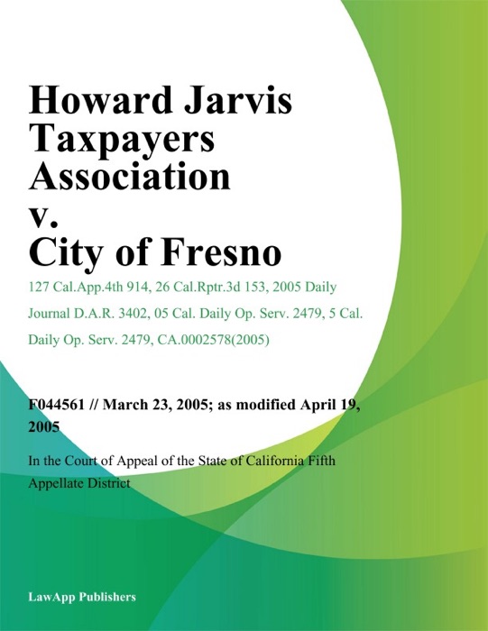 Howard Jarvis Taxpayers Association v. City of Fresno