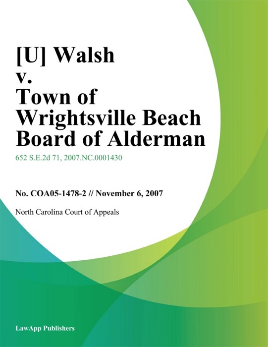 Walsh v. Town of Wrightsville Beach Board of Alderman