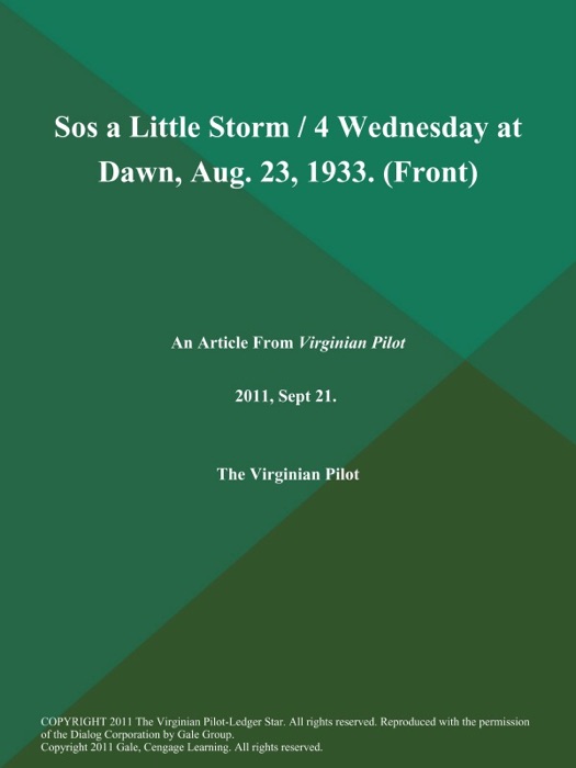 Sos a Little Storm / 4 Wednesday at Dawn, Aug. 23, 1933 (Front)