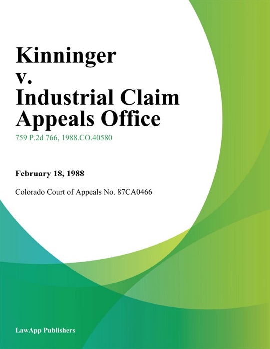 Kinninger v. Industrial Claim Appeals office