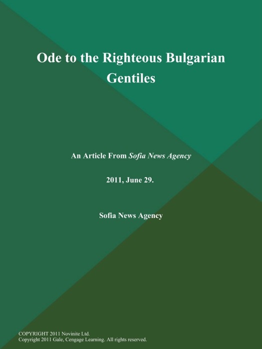 Ode to the Righteous Bulgarian Gentiles