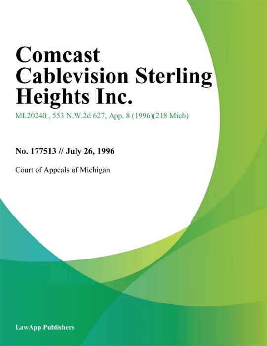 Comcast Cablevision Sterling Heights Inc.