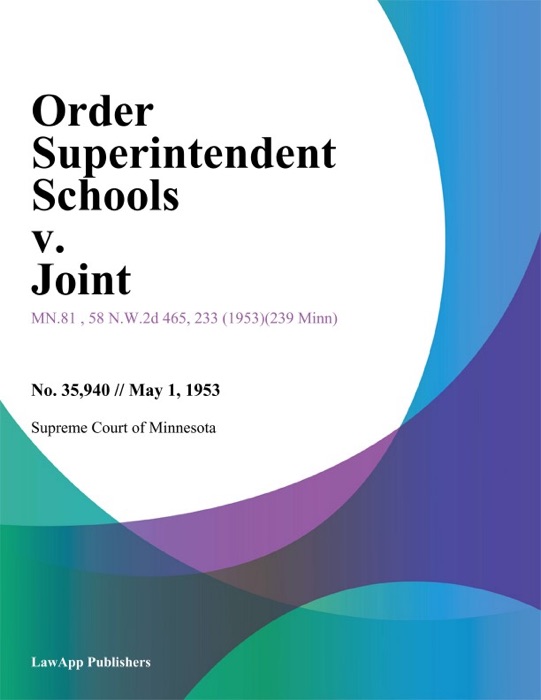 Order Superintendent Schools v. Joint