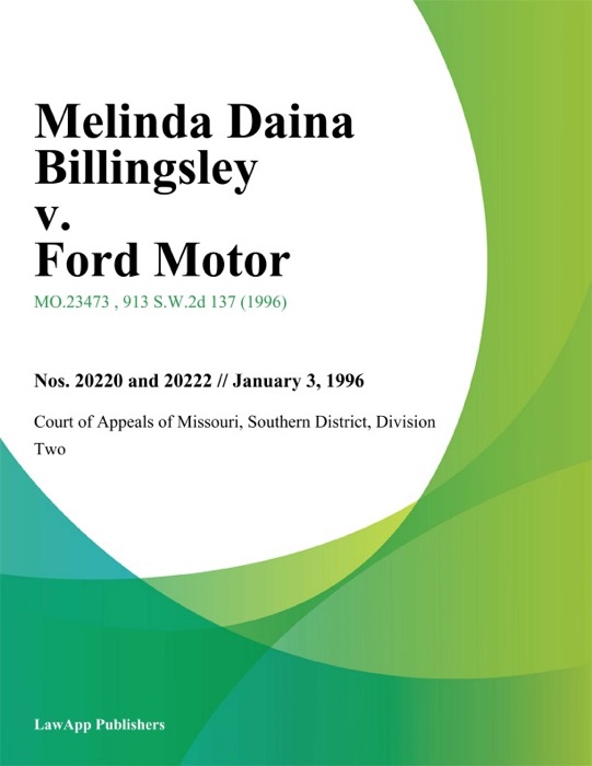 Melinda Daina Billingsley v. Ford Motor