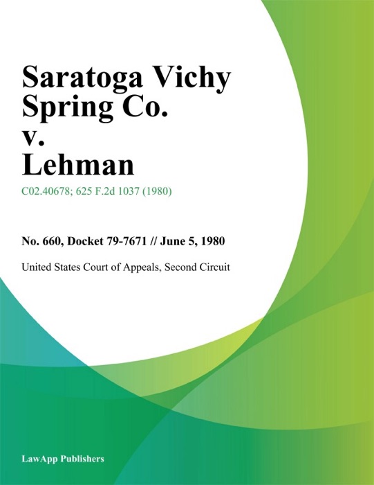 Saratoga Vichy Spring Co. v. Lehman