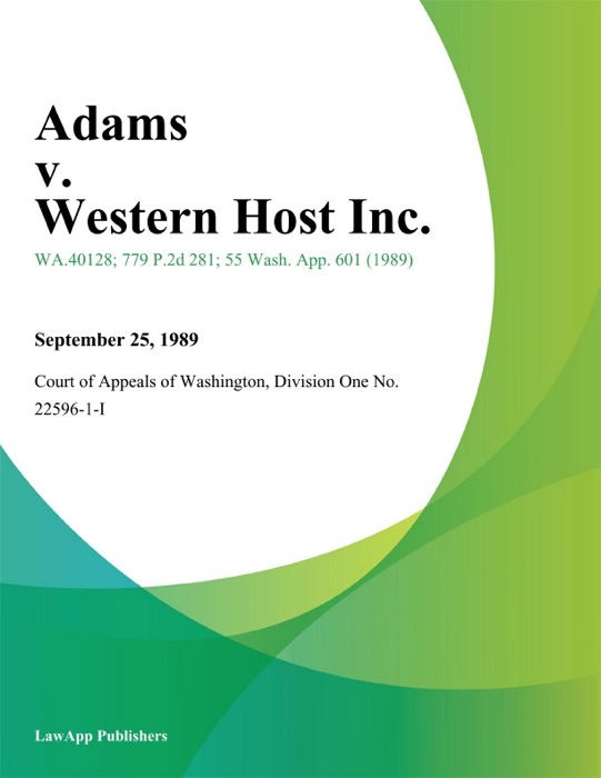 Adams V. Western Host Inc.