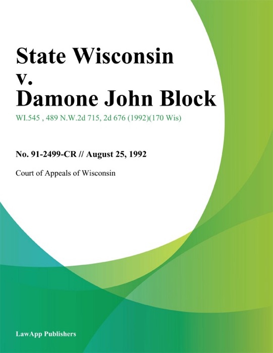 State Wisconsin v. Damone John Block