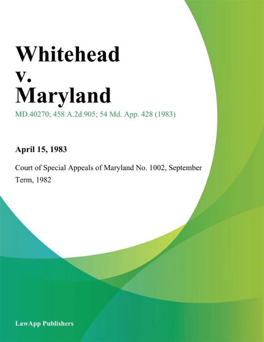 Whitehead V. Maryland