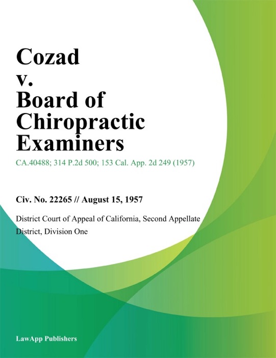 Cozad v. Board of Chiropractic Examiners