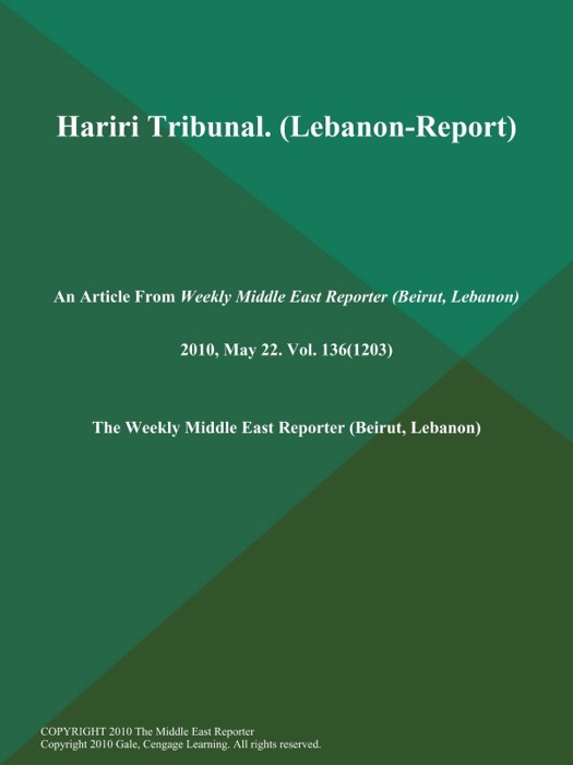 Hariri Tribunal (Lebanon-Report)