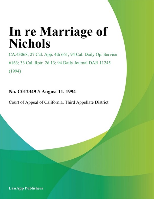 In Re Marriage Of Nichols