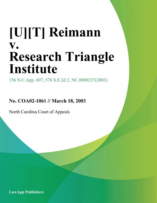 Reimann v. Research Triangle Institute