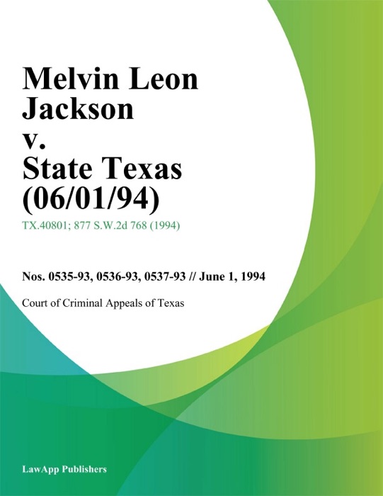 Melvin Leon Jackson V. State Texas (06/01/94)