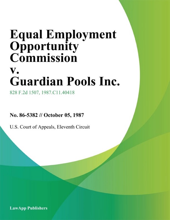 Equal Employment Opportunity Commission v. Guardian Pools Inc.