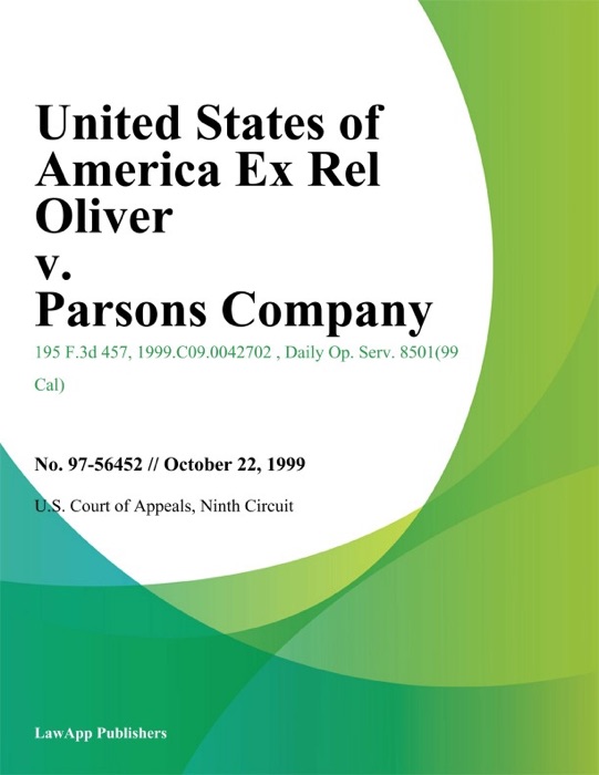 United States of America Ex Rel Oliver v. Parsons Company