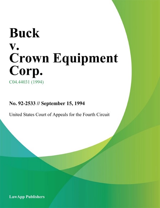 Buck v. Crown Equipment Corp.