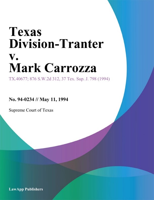 Texas Division-Tranter v. Mark Carrozza