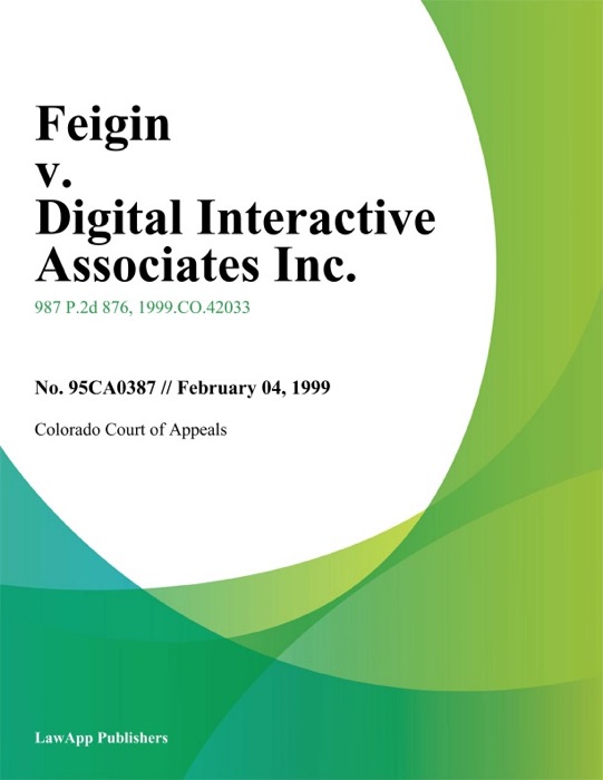 Feigin V. Digital Interactive Associates Inc.