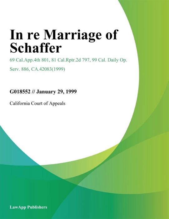 In Re Marriage of Schaffer