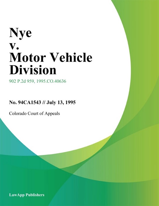 Nye v. Motor Vehicle Division