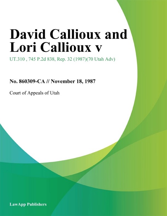 David Callioux and Lori Callioux V.