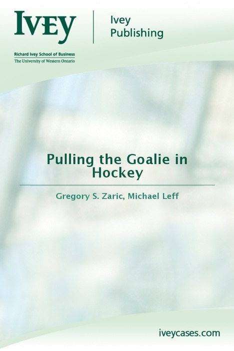 Pulling the Goalie in Hockey