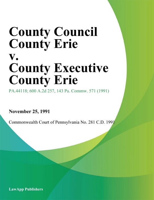 County Council County Erie v. County Executive County Erie