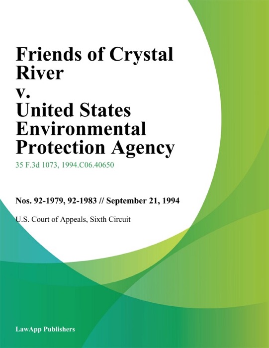 Friends Of Crystal River V. United States Environmental Protection Agency