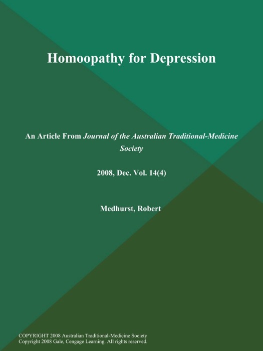 Homoopathy for Depression
