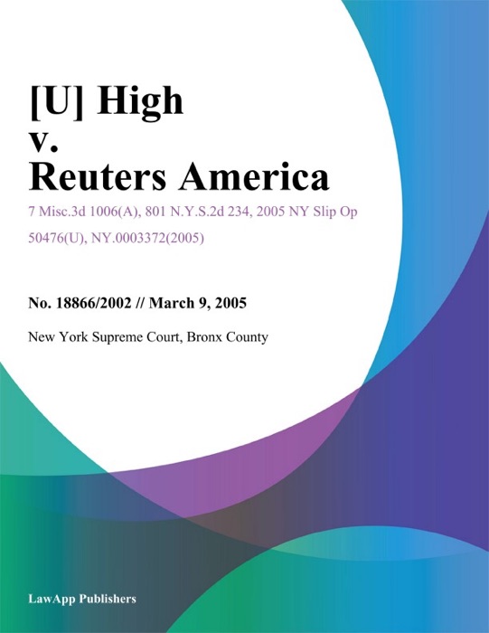 High v. Reuters America