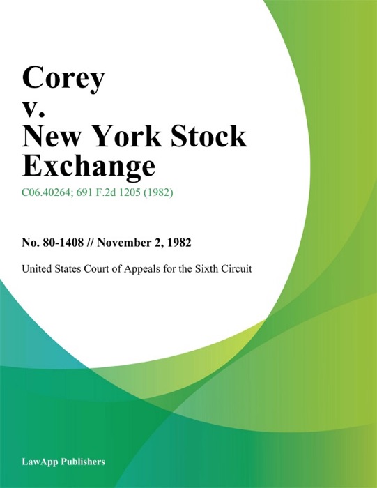 Corey V. New York Stock Exchange