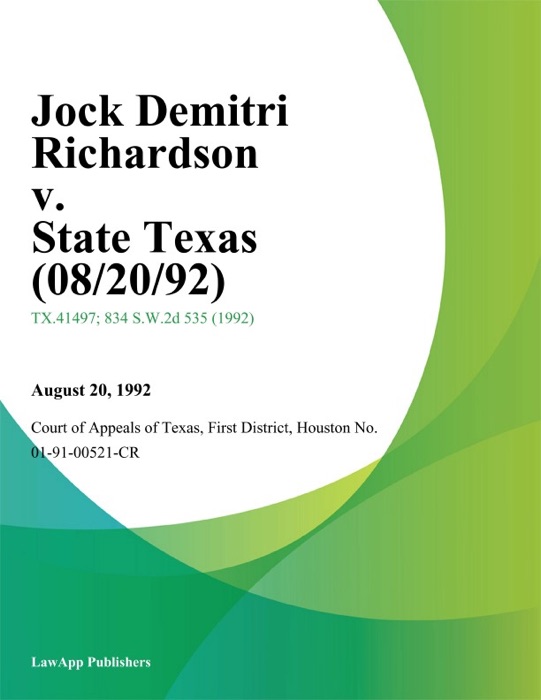 Jock Demitri Richardson v. State Texas