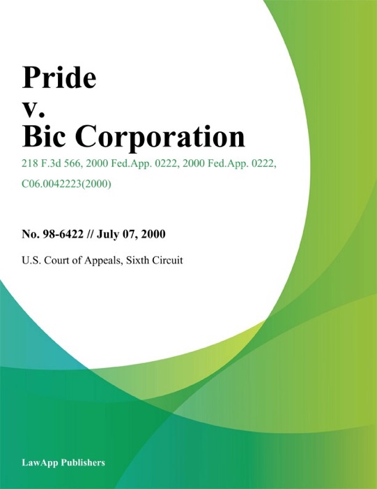Pride V. Bic Corporation