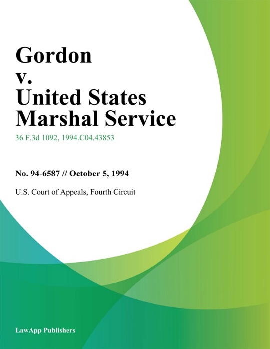 Gordon v. United States Marshal Service