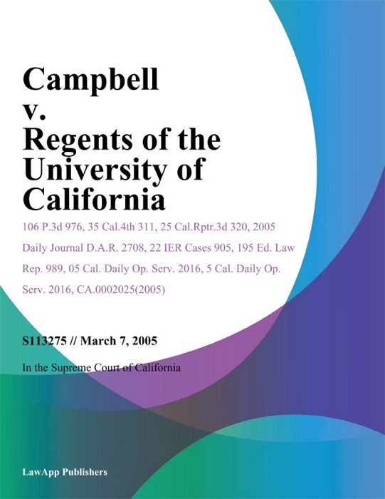 Campbell v. Regents of the University of California
