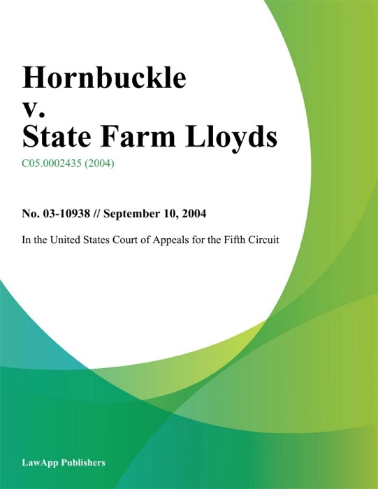 Hornbuckle V. State Farm Lloyds