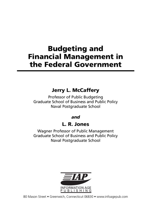 Budgeting and Financial Management in the Federal Government